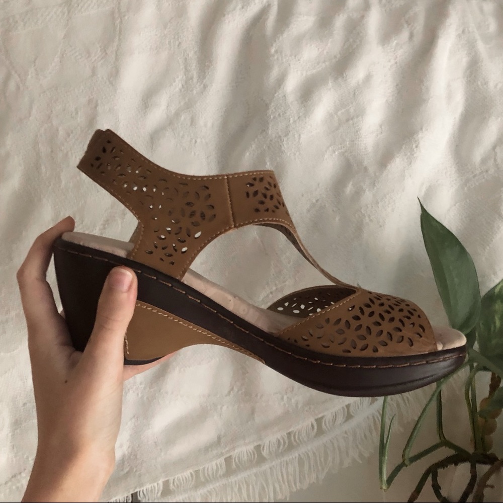 Brown JBU Wedge “Chloe” Comfort Suede